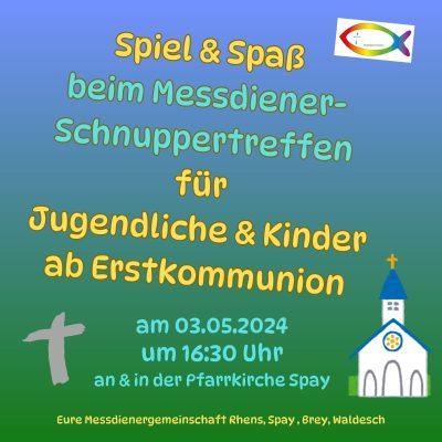 Messdiener-Schnuppertreffen 03.05.2024