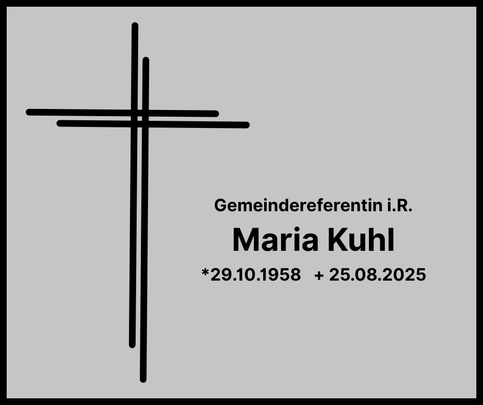 Beitragsbild Traueranzeige Maria Kuhl