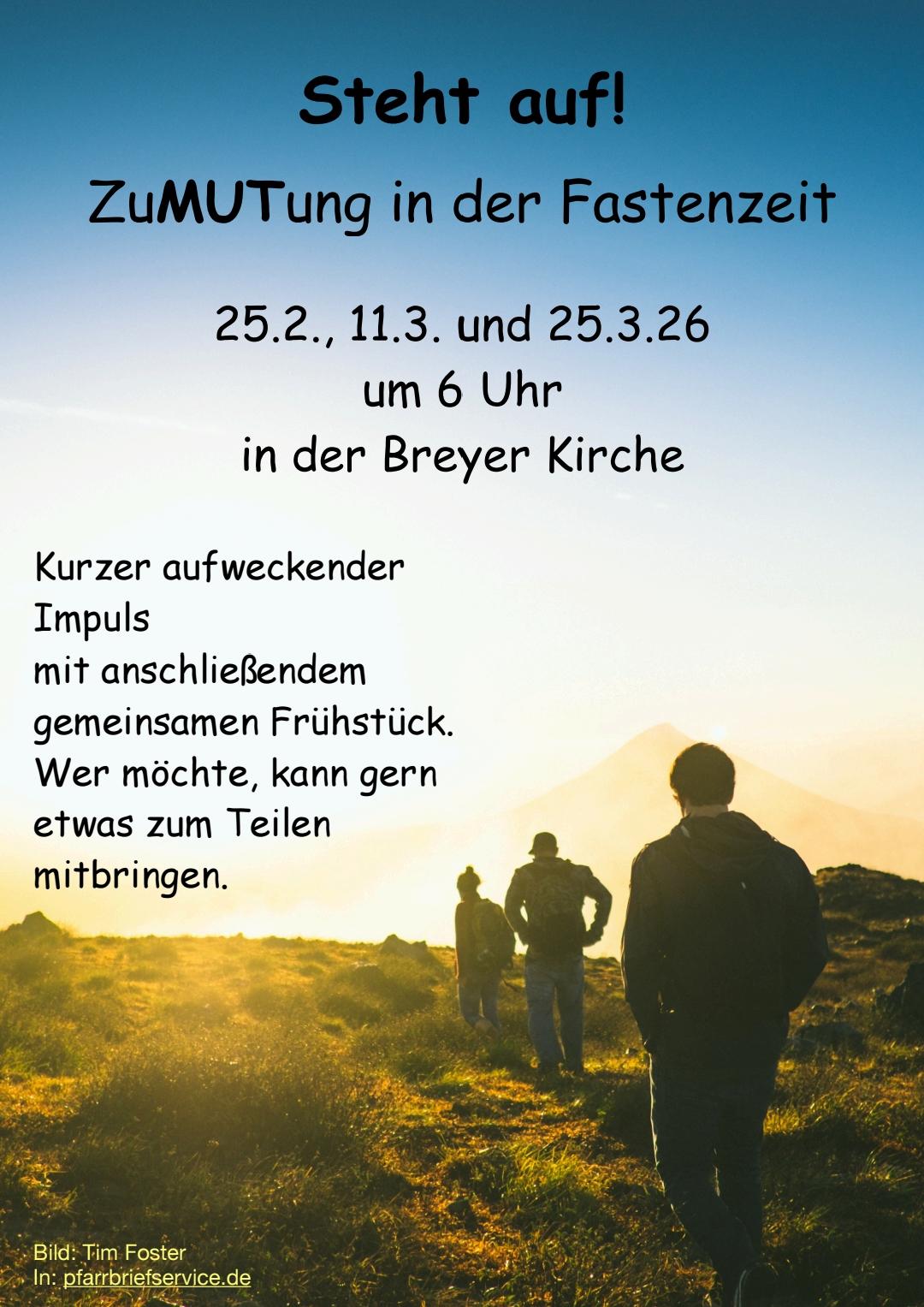 Morgengebete in der Fastenzeit in Brey