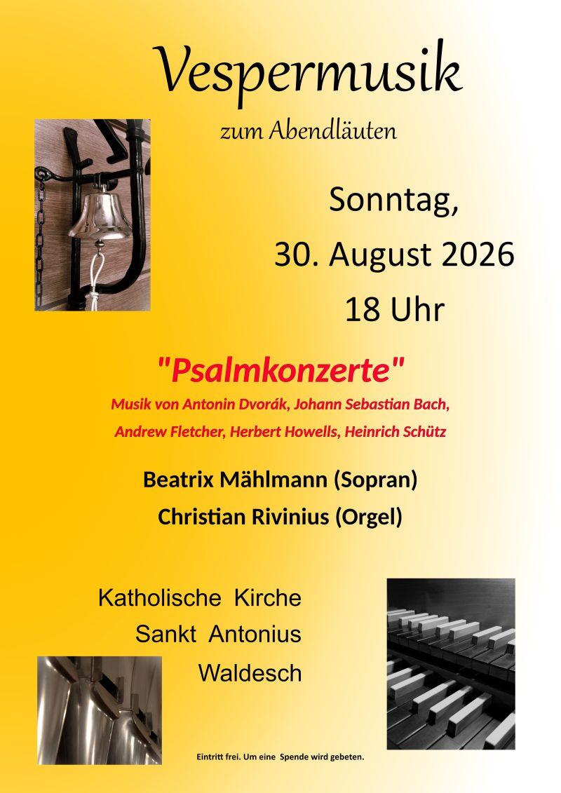 30.08.2026: Vespermusik zum Abendläuten