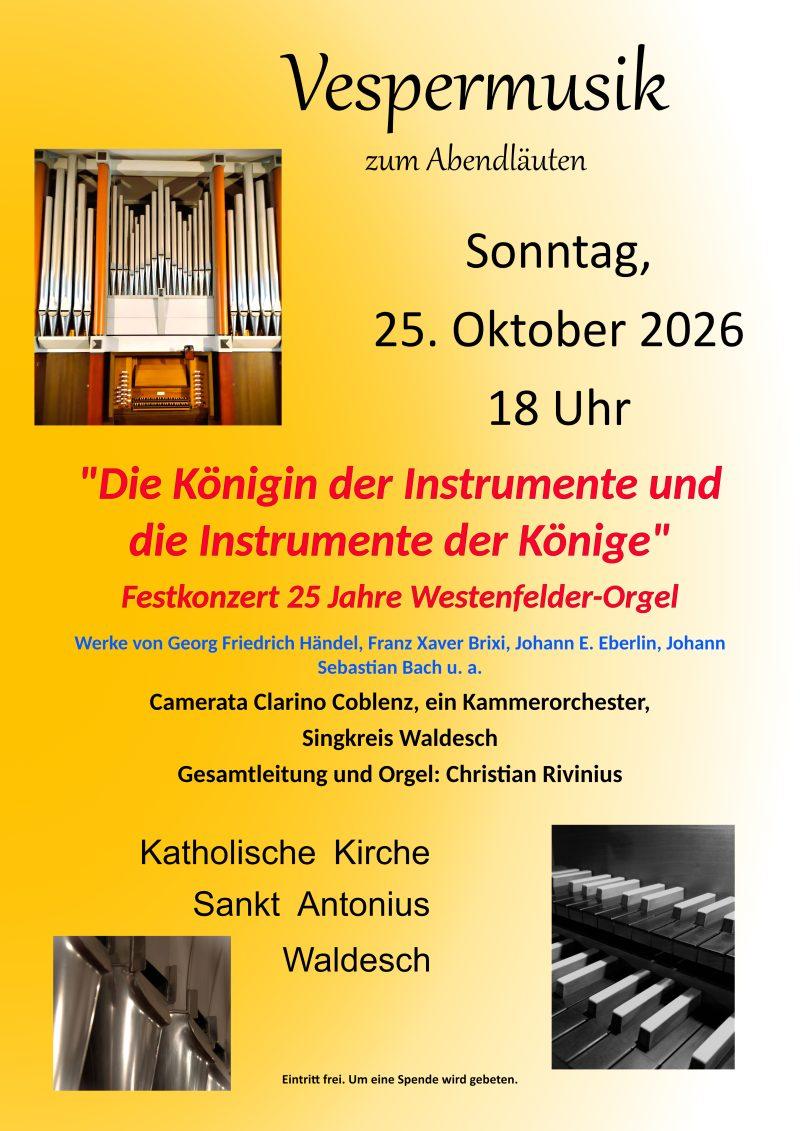 25.10.2026: Vespermusik zum Abendläuten